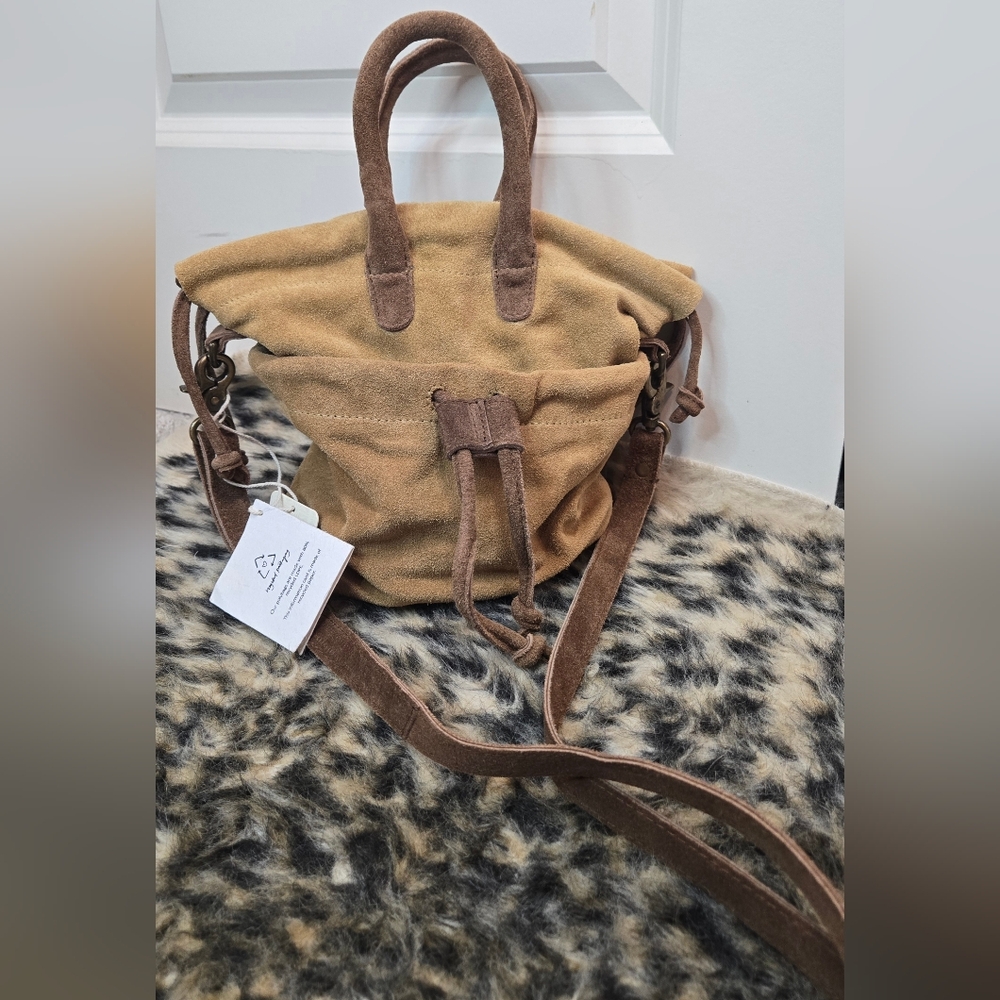 Free People Scout Slouchy Crossbody Suede New!